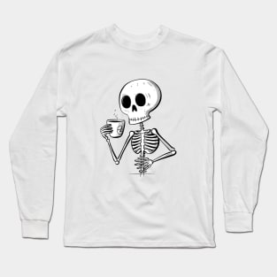 Funny Coffee Skeleton Long Sleeve T-Shirt